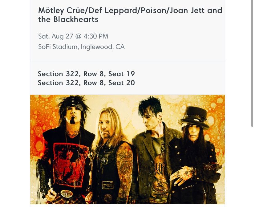 Motley Crew Def Leppard Poison Joan Jett Blackhearts Tickets