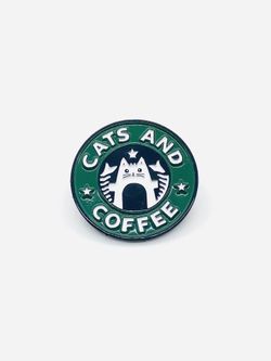Cat & Coffee Pins
