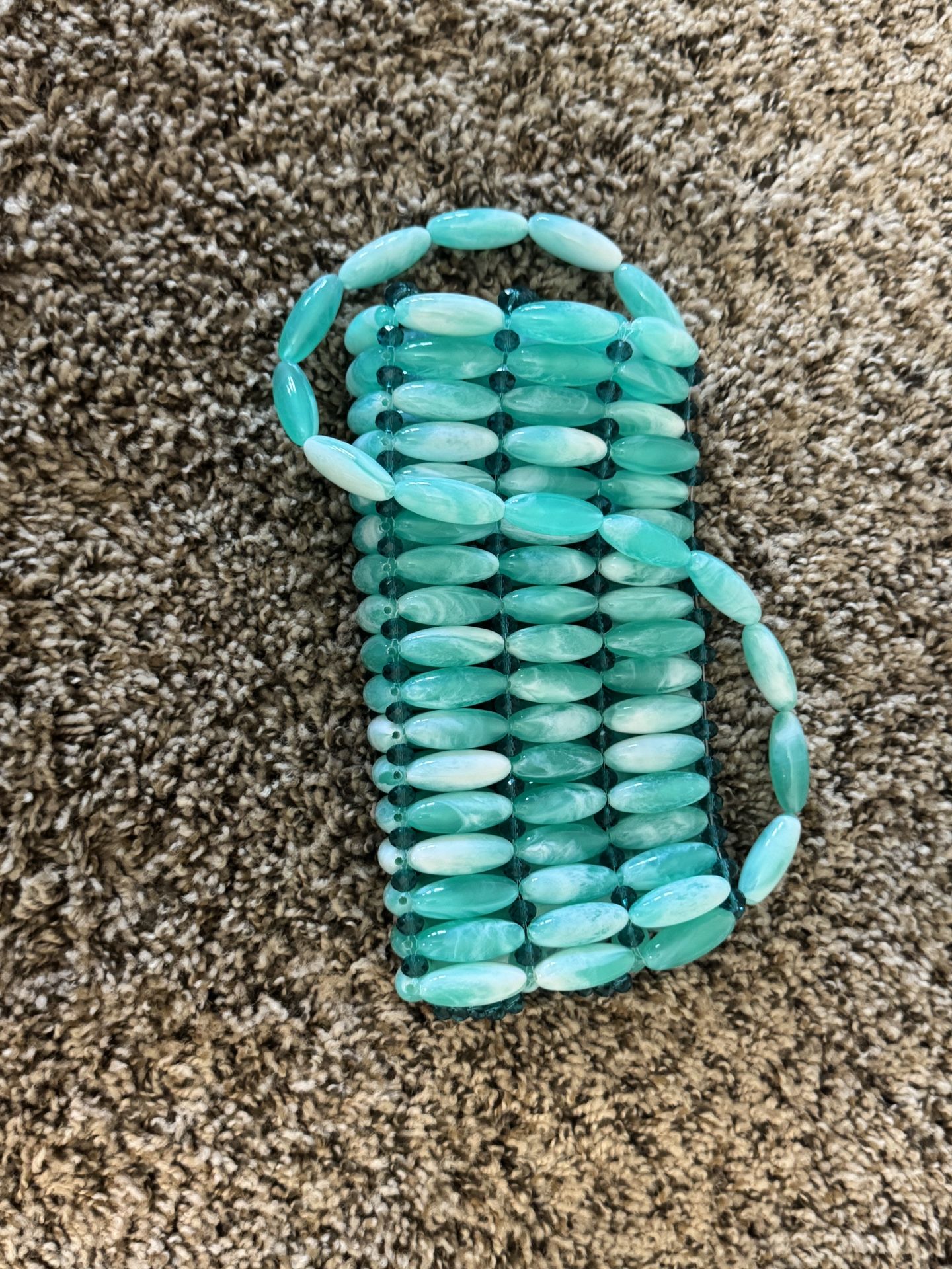 Handmade Turquoise Beaded Mini Bag