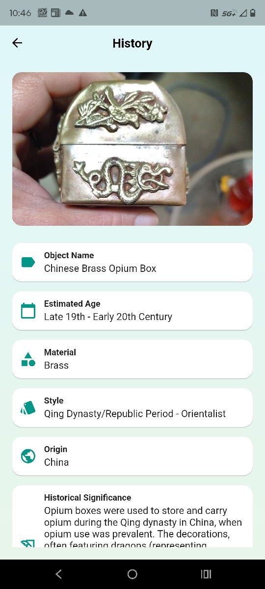 Chinese Brass Opium Box