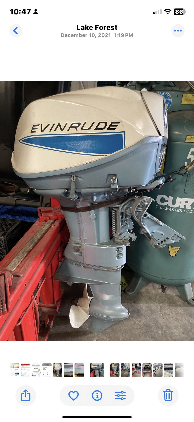 Vintage 85HP Evinrude Boat Motor