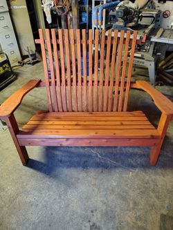 Cedar bench.