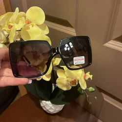 NEW True Religion Oversized Women's black sunglasses in black frame 100% UV