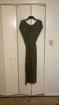 Green Long Dress Front Split  Large