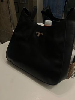 Prada Black Leather Tote Bag