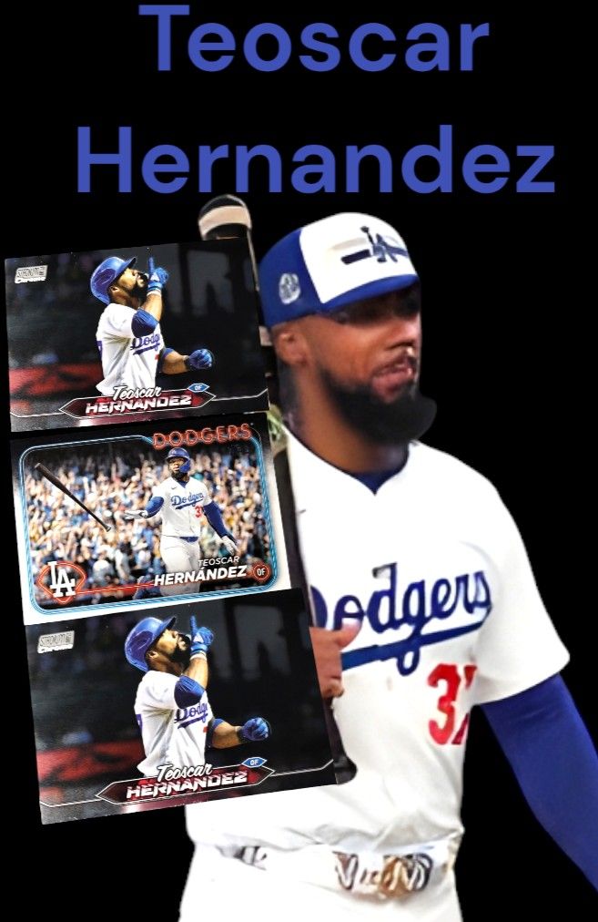 Teoscar Hernandez 3 Cards Lot With New Stadium Club Silver Foil Cards
