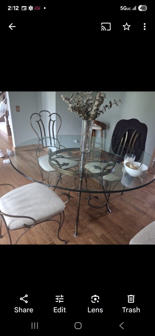 Glass Table and Chairs - Dining Room