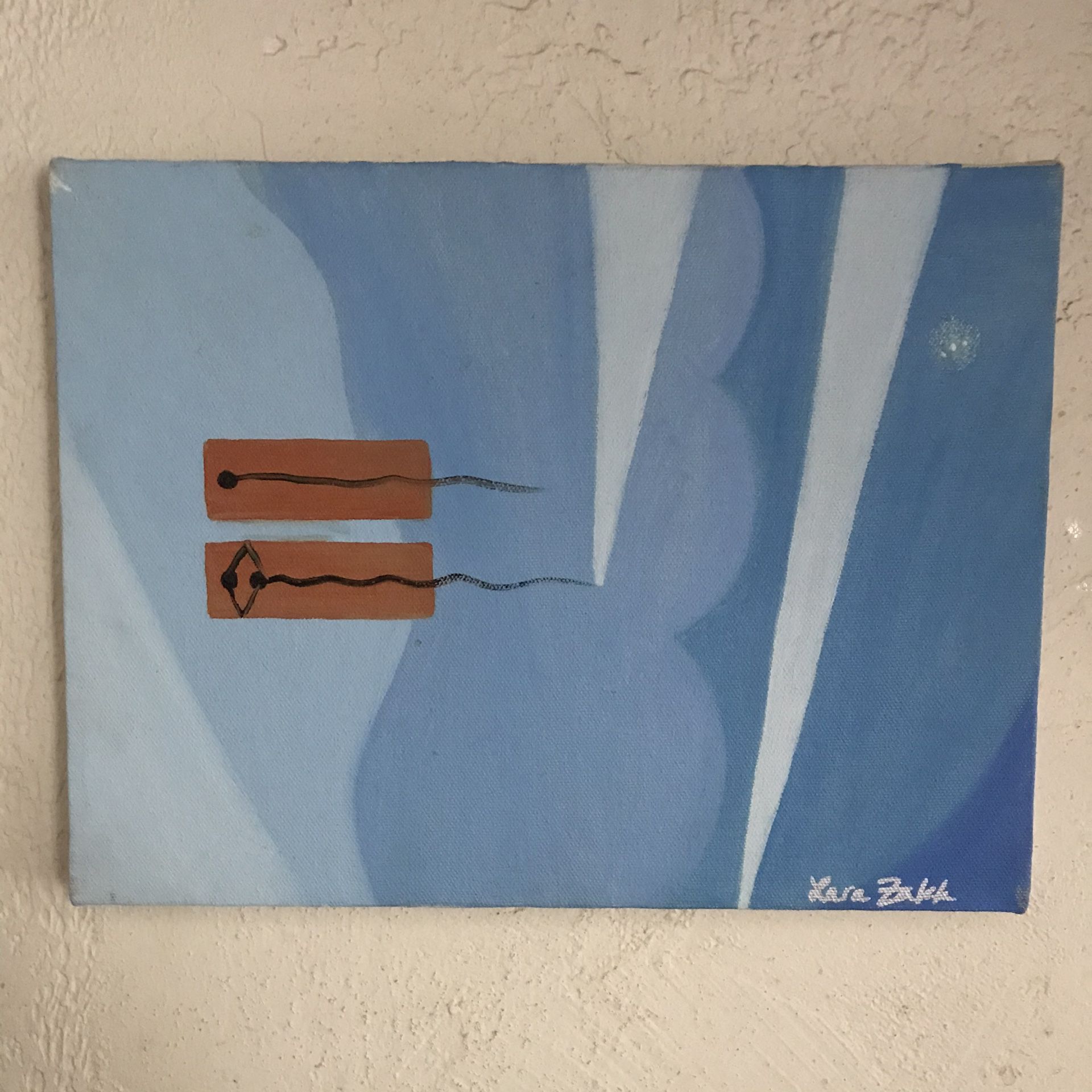 Original abstract signed oil painting