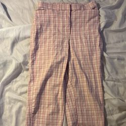 St. John's Bay Pink and Yellow Plaid Trousers