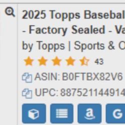 2025 Topps Baseball Upgrade Series Factory Sealed Value Box