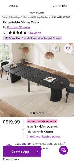 New Extendable round to oval dining table extends from seating 4 to 12 people