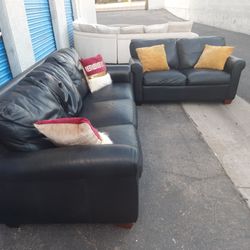 Modern Leather Couch And Loveseat Black original 👌