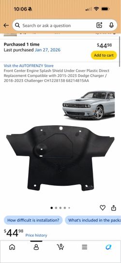 Challenger engine splash shield