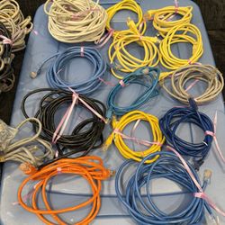 Bulk Lot of Ethernet Internet Cables – 38 pcs – Mixed Lengths & Colors