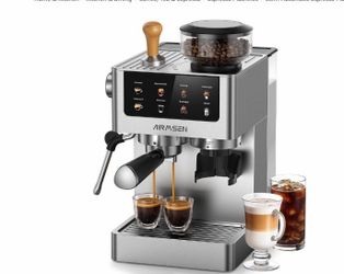 Professional commercial espresso machine with Burr grinder