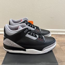 Ds Jordan 3 Black Cement Grade School Sizes 