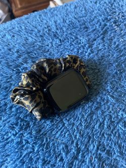 Apple Watch with Leopard Print Scrunchie Band