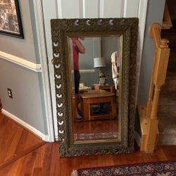 1930’s Antique Rococo Plaster Guilt Framed Mirror