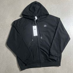 Alo Yoga Black Zip Up Hoodie Size Large Brand New With Tags