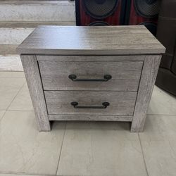 Ashley Fondenlane weathered gray nightstand