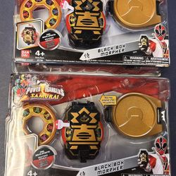 2 Power Rangers Samurai Battle Gear Black Box Morpher Factory Sealed