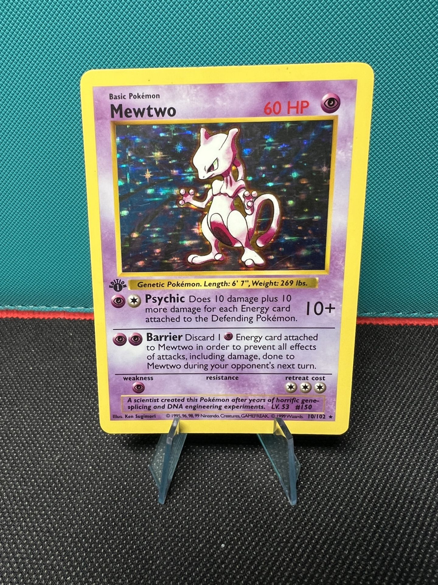 First Edition Base Set Mewtwo Holo Shadowless
