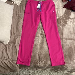 Figs Yola Skinny Tall Scrub Pant Large Rasberry Sorbet 