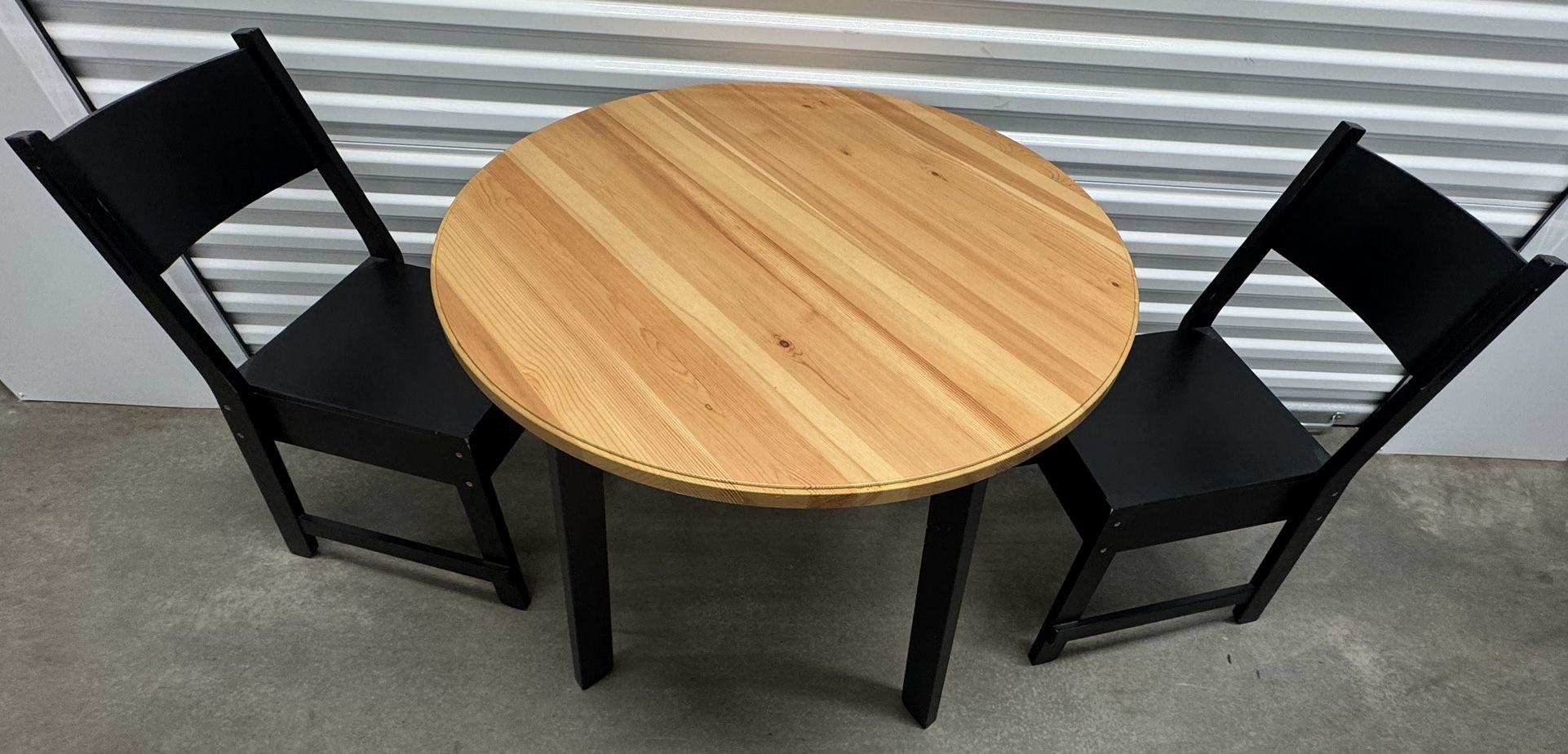 Used IKEA Gamlared Round Dining Table With 2 IKEA Norraker Matching Chairs