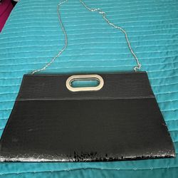 Patent Leather (faix Alligator )Oversized Clutch 