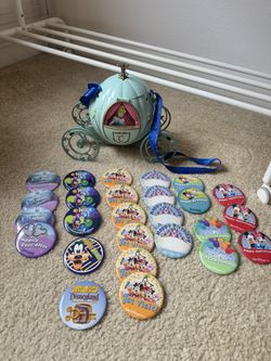 Disneyland Resort Button Bundle + 60th Anniversary Cinderella Popcorn Bucket