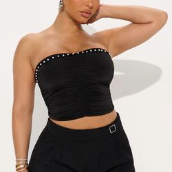 Fashion Nova Pearl Dreams Ruched Tube Top