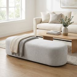 Sadie Pale Ash Bench Ottoman