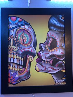 j danger sugar skull art frame