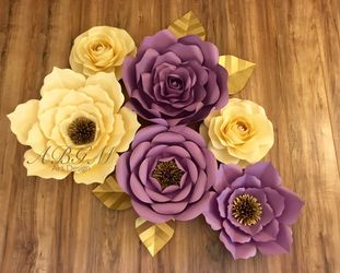 Flores de papel • Paper flowers • Flores de papel grandes • Rosas