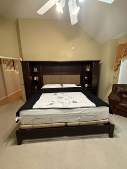 10’ King Size Wall Bed w/ Sleep Science Adjustable Frame & Mattress