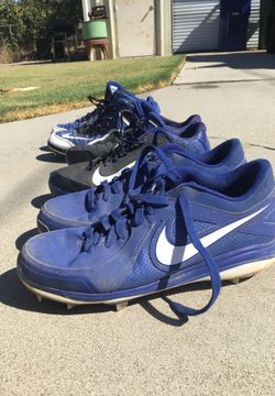 Size 12 Nike cleats blue/black