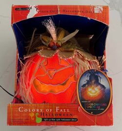 NEW - Fiber Optic Light-Up Halloween Pumpkin Decor