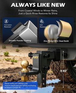OMT Adjustable Drop Hitch Ball Mount