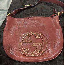 Gucci Vintage Dark Red Leather Small Blondie Hobo Shoulder/Handbag!