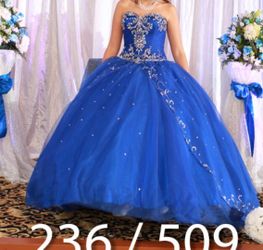 Royal Blue Quinceanera Ball Gown size small