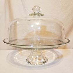 Vintage Footed Domed Pedestal Cake Plate Punch Bowl Combo Buffet Piece Ice Bucket