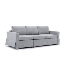 3-Seat Module Sectional Sofa, Removable and Washable Cushions - LIGHT GREY