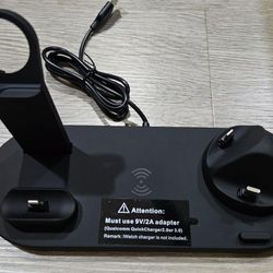 Wireless Charging Station, Compatible for AirPods Pro/iPhone/iWatch Series, 4 in1 Qi Fast Wireless Charger Stand Dock