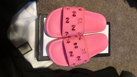 Pink Gucci slides