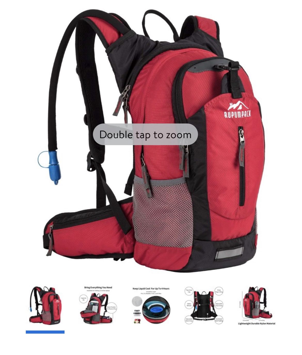  New Rupumpack Insulated Hydration Backpack  With 2.5 BPA Free Bladder