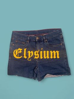 Jachs New York blue denim shorts with Elysium logo