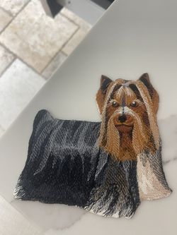 Large Iron On Yorkshire Terrier Patch 5 Inches By 5 Inches 
