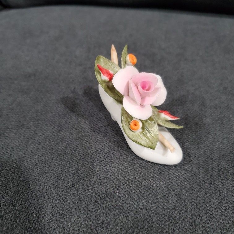 Vintage Porcelain High Heel Shoe Vase