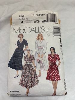 Vintage McCall's 6438 Sewing Pattern - Misses' Dress in Two Lengths (Size D / 12-14-16) - UNCUT