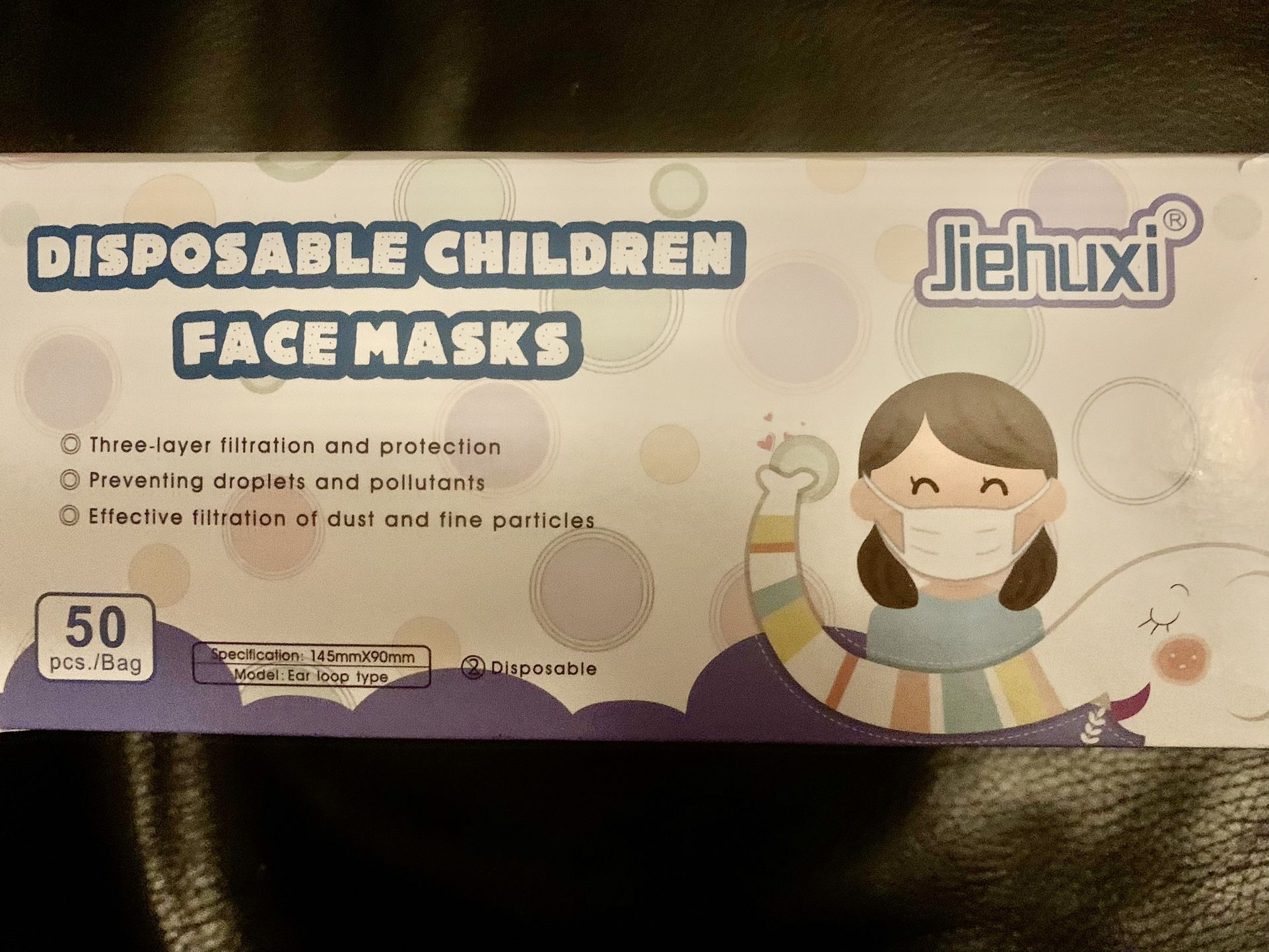 50 Disposable Children Face Masks 3-layer Non-Medical New NIB